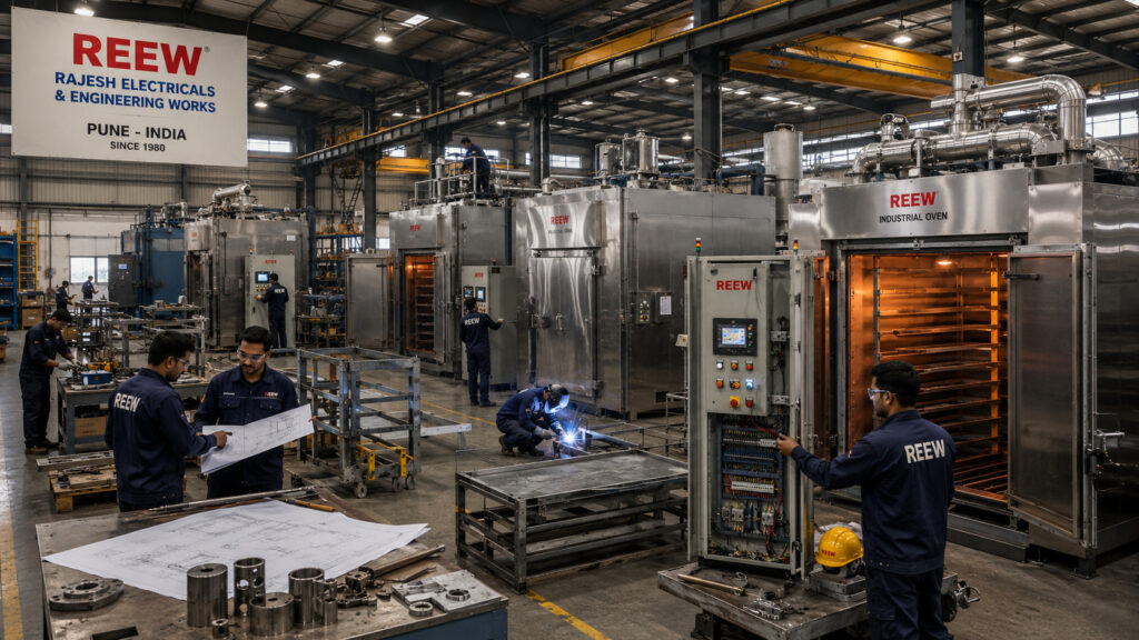 REEW industrial oven manufacturing facility in Pune with custom-built industrial ovens and engineering team