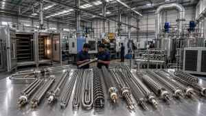 Precision tubular heaters manufactured in India including straight, U-shaped, finned and immersion heating elements for industrial heating applications
